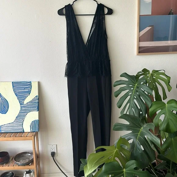 Zara black lace jumpsuit small